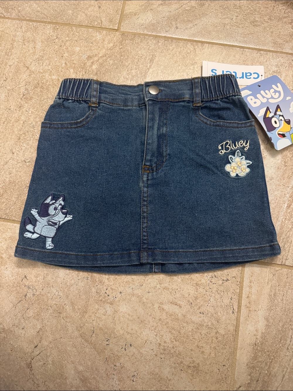 Carter's Blue Denim Skirt with Bluey Embroidery
